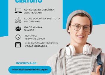 INSTITUTO DO CARINHO OFERECE CURSO GRATUITO DE INFORMÁTICA