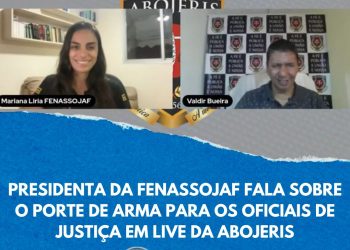 PRESIDENTA DA FENASSOJAF FALA SOBRE O PORTE DE ARMA PARA OS OFICIAIS DE JUSTIÇA EM LIVE DA ABOJERIS