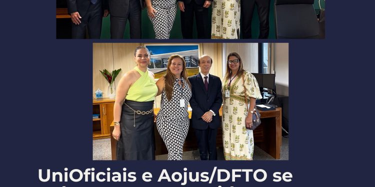 AOJUS/DFTO E UNIOFICIAIS SE REÚNEM COM O PRESIDENTE E CORREGEDOR DO TJDFT