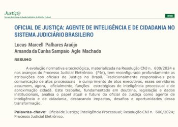 DIRETORES DA AOJUS-DFTO PUBLICAM ARTIGO SOBRE O OFICIAL DE JUSTIÇA COMO AGENTE DE INTELIGÊNCIA E DE CIDADANIA NA REVISTA JUSTIÇ@ DA SJDF
